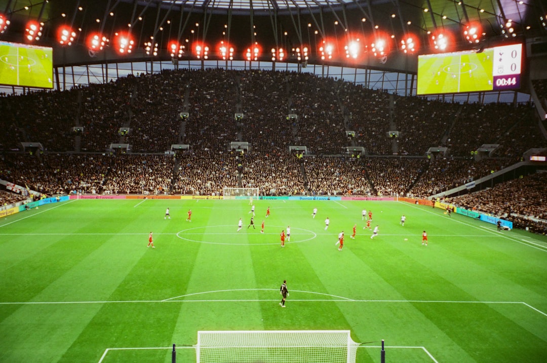 Packed soccer stadium during a league match