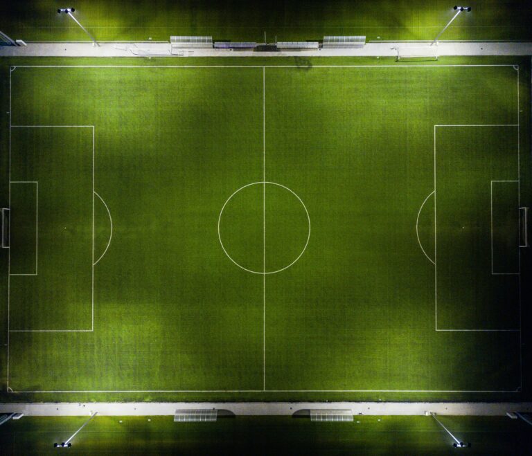 Stock photo showing an aerial view of a football pitch. It is not a photograph of Orlando Stadium or of a Betway Premiership match.